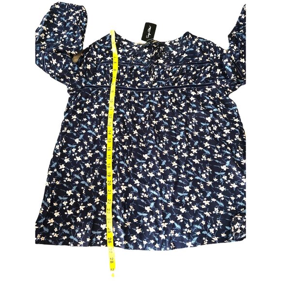 SONJA BETRO- WOMENS BLUE FLORAL LONG SLEEVE LIGHT WEIGHT TOP SIZE MEDIUM-NWT - Picture 6 of 8